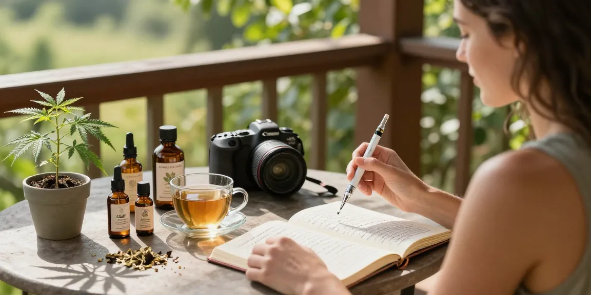 thc vape uk wellness moment with organic CBD oil and natural green elements for holistic health